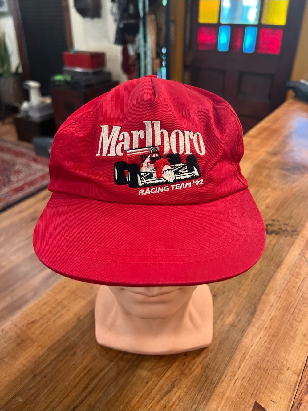 Vintage Marlboro Red Racing Team 1992 Cap with Embroidered Car
